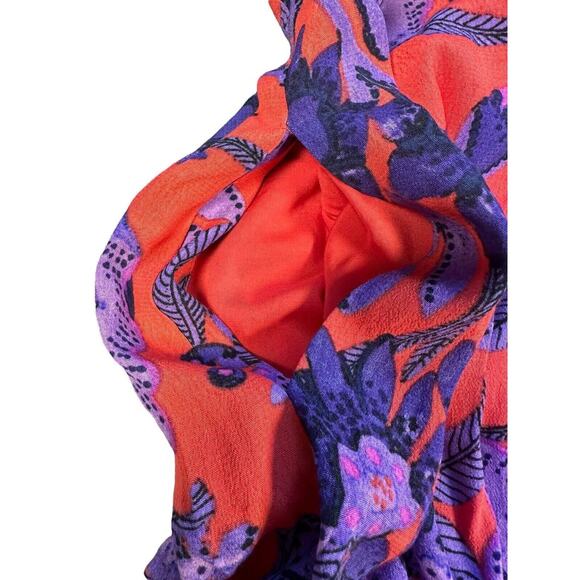 Anthropologie Maeve Macie Maxi Dress Sz 8 Floral Purple Red V-Neck NWT - Picture 9 of 10